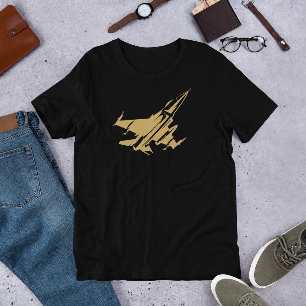 PCF Black & Gold Bella + Canvas 3001 Unisex Short Sleeve Jersey T-Shirt with Tear Away Label
