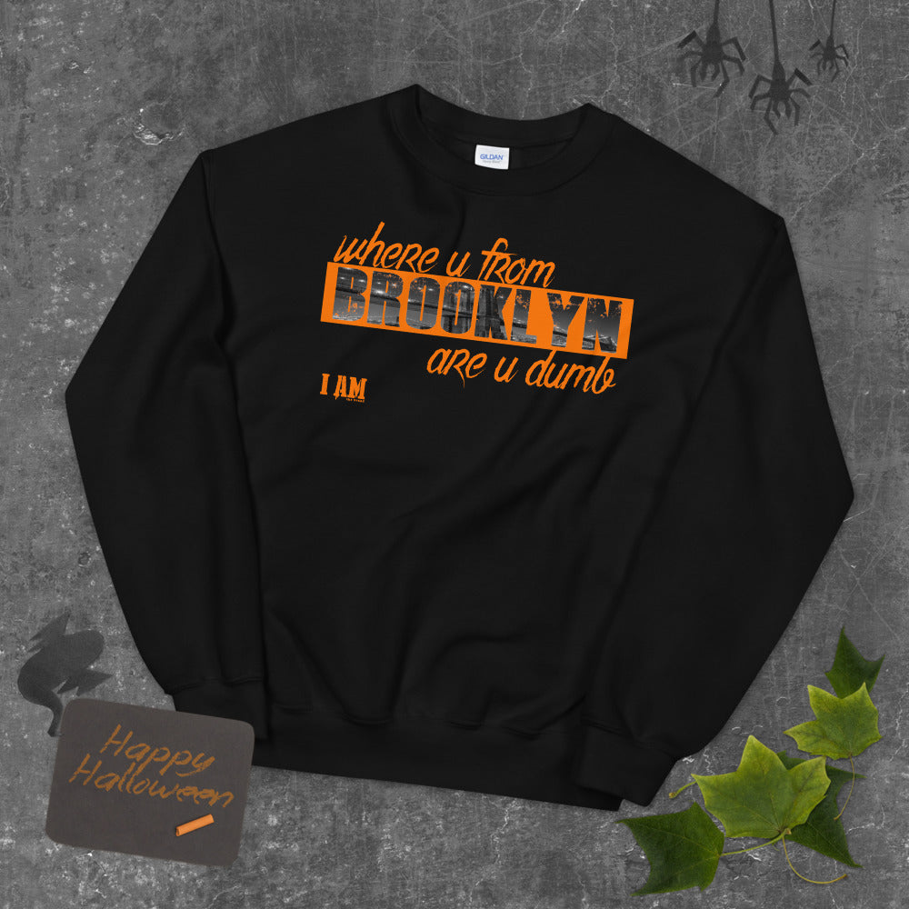 Brooklyn are you dumb Unisex Sweatshirt