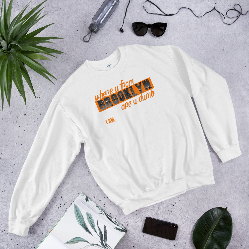 Brooklyn are you dumb Unisex Sweatshirt