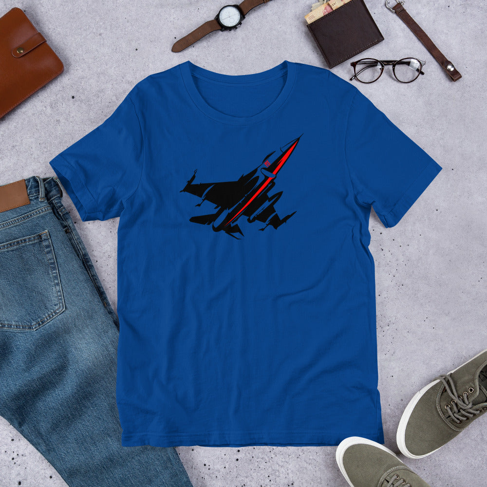 PCF Black & Red Bella + Canvas 3001 Unisex Short Sleeve Jersey T-Shirt with Tear Away Label