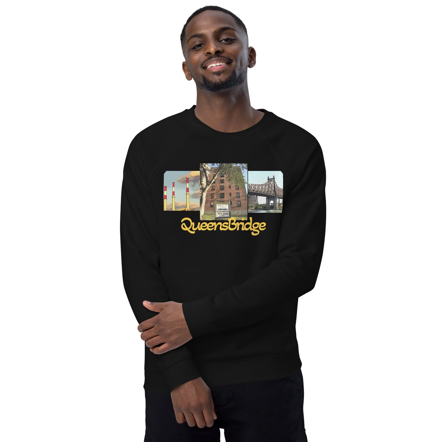 Qb animated Unisex organic raglan sweatshirt