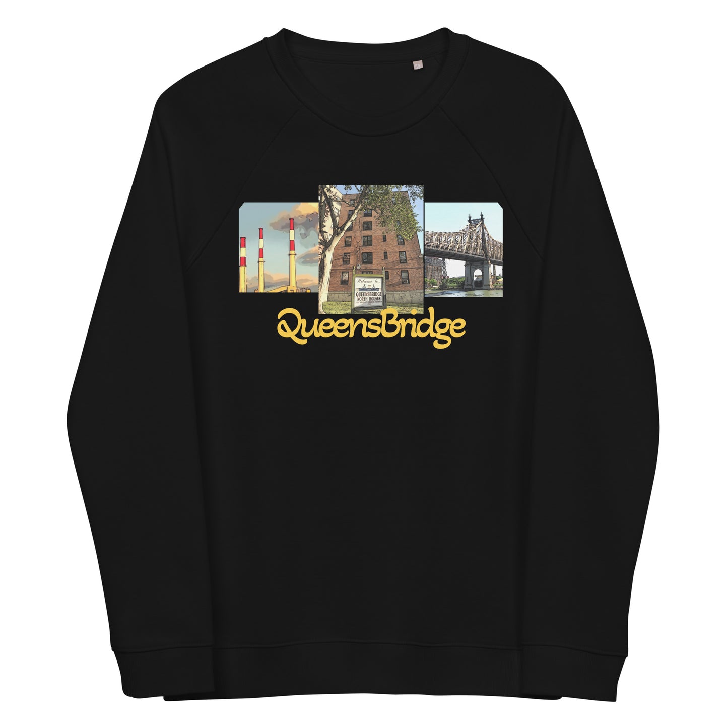 Qb animated Unisex organic raglan sweatshirt