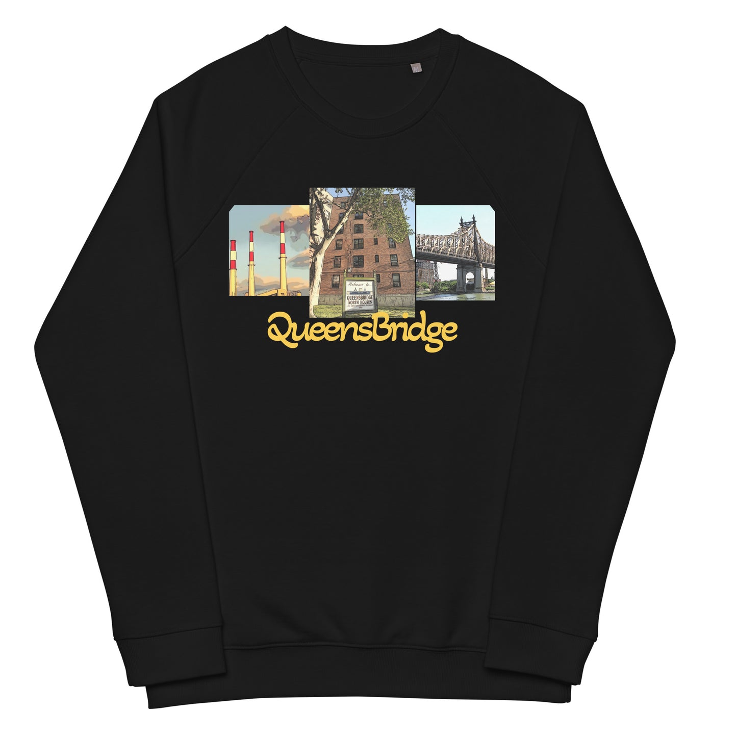 Qb animated Unisex organic raglan sweatshirt
