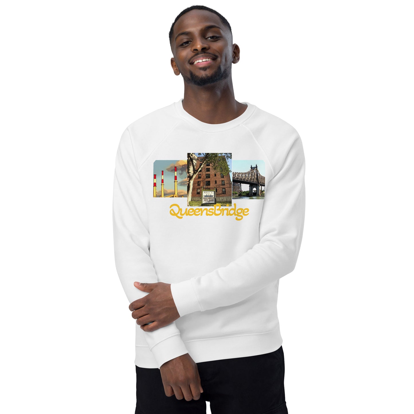 Qb animated Unisex organic raglan sweatshirt