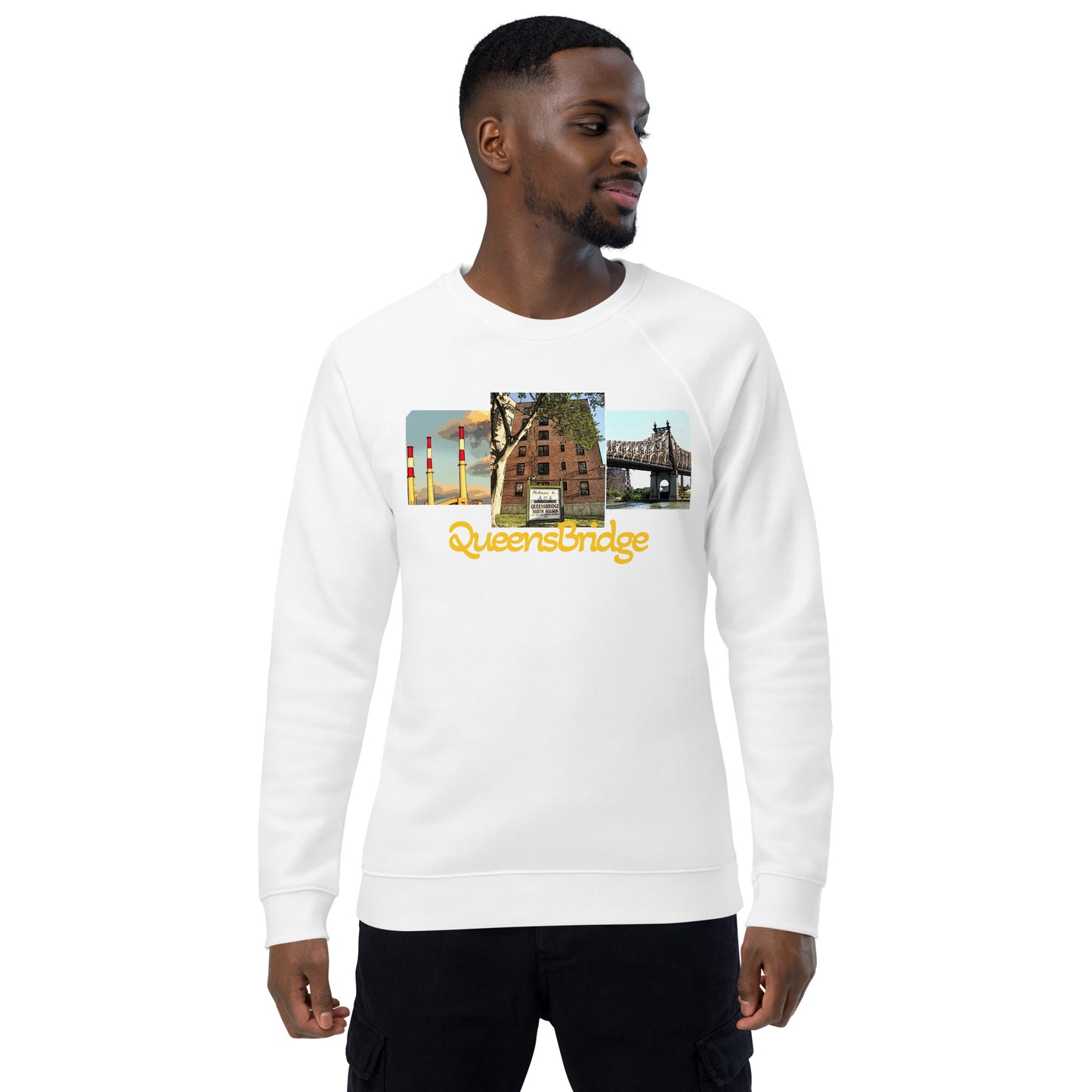 Qb animated Unisex organic raglan sweatshirt