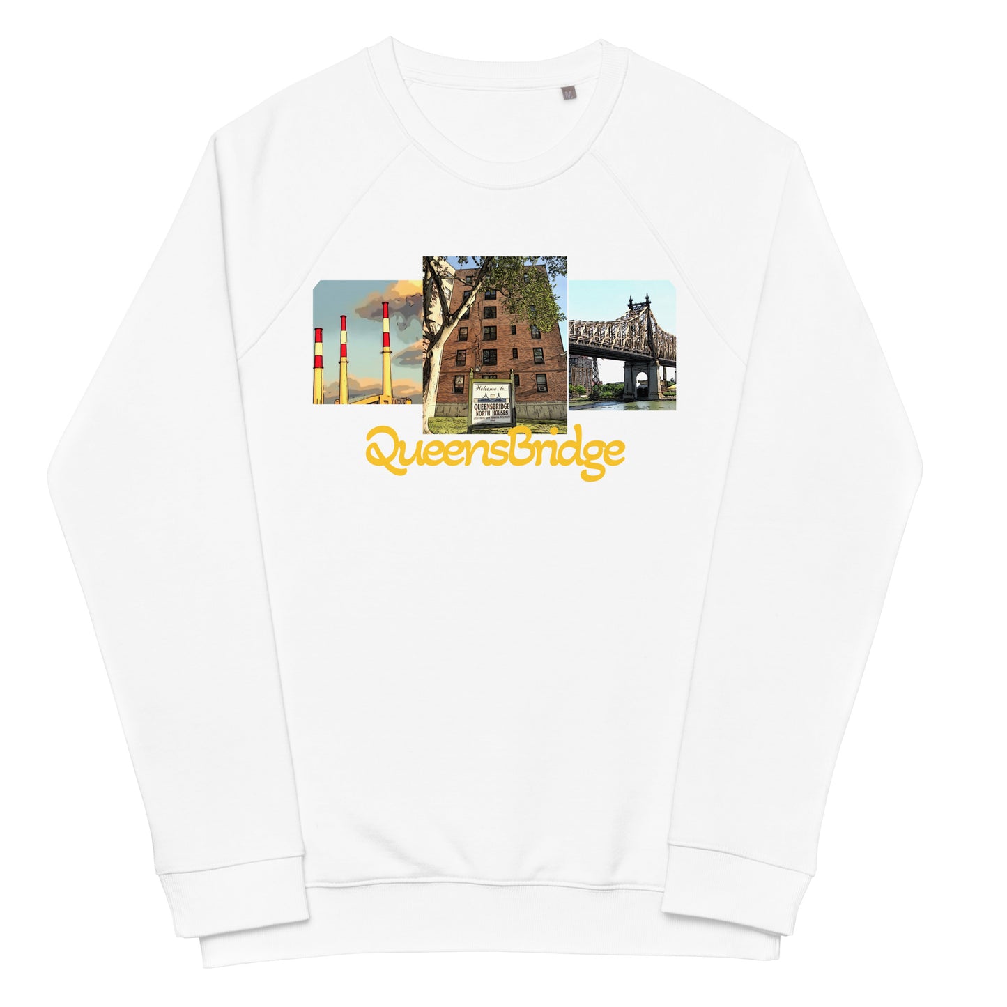 Qb animated Unisex organic raglan sweatshirt
