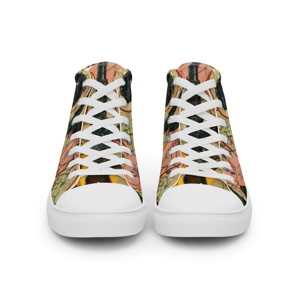 “ Joy is a Weapon “ Women’s high top canvas shoes