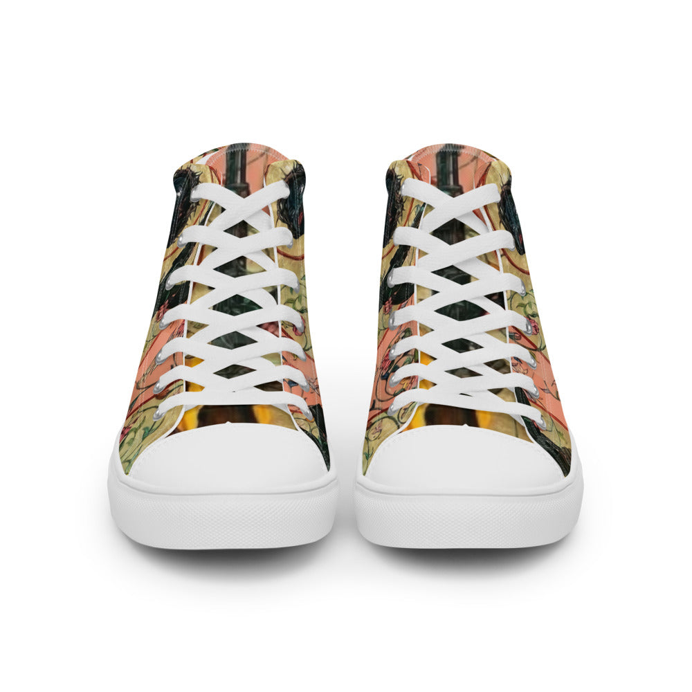 “ Joy is a Weapon “ Women’s high top canvas shoes