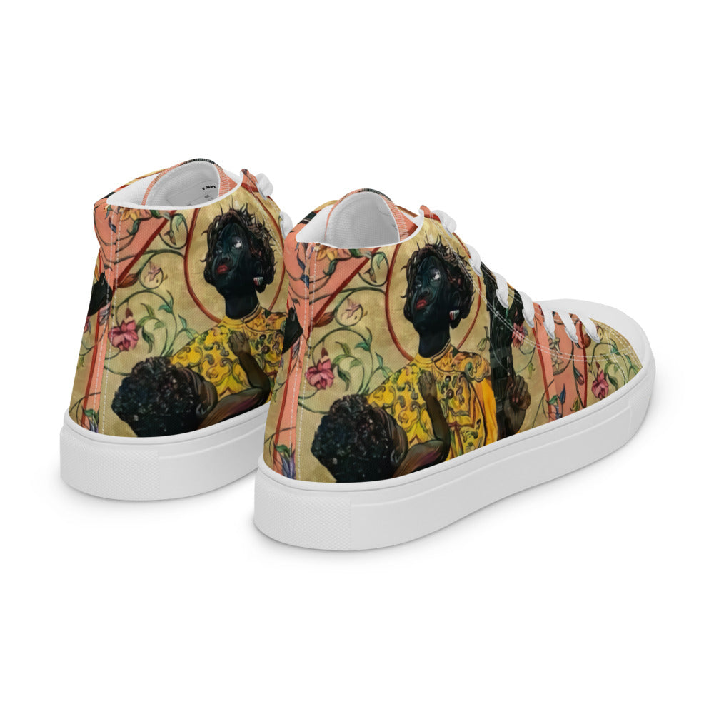 “ Joy is a Weapon “ Women’s high top canvas shoes